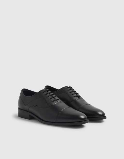River Island Wide fit faux leather lace up shoes in black, 3 of 4