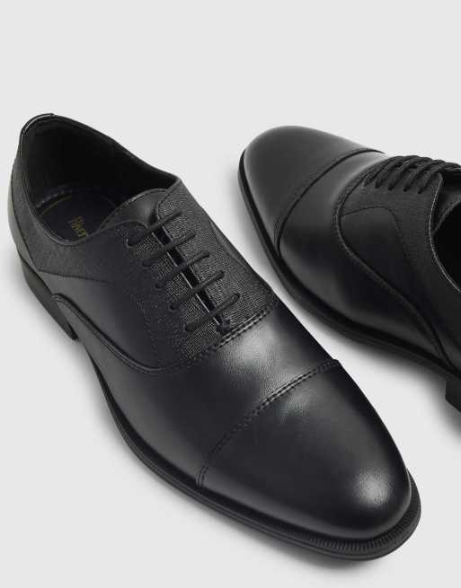 River Island Wide fit faux leather lace up shoes in black, 4 of 4