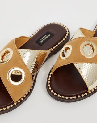 gold flat sandals wide fit