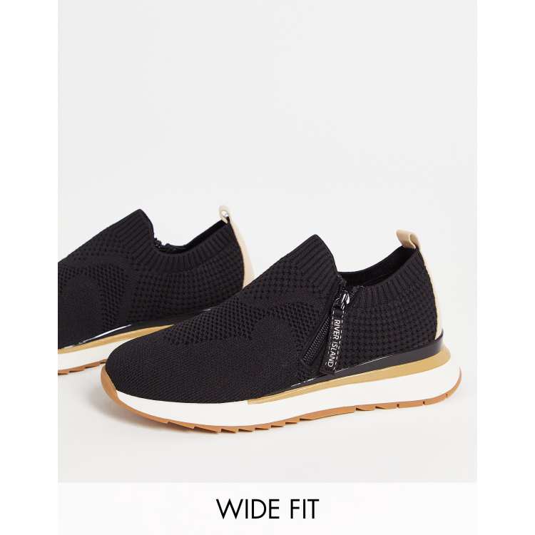 River island black 2025 slip on shoes