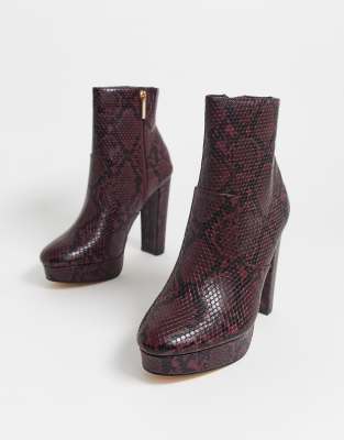 river island burgundy boots