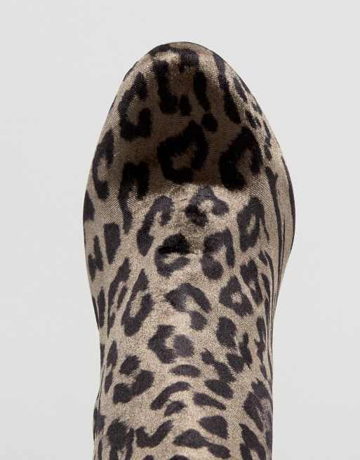 Leopard print heeled outlet booties