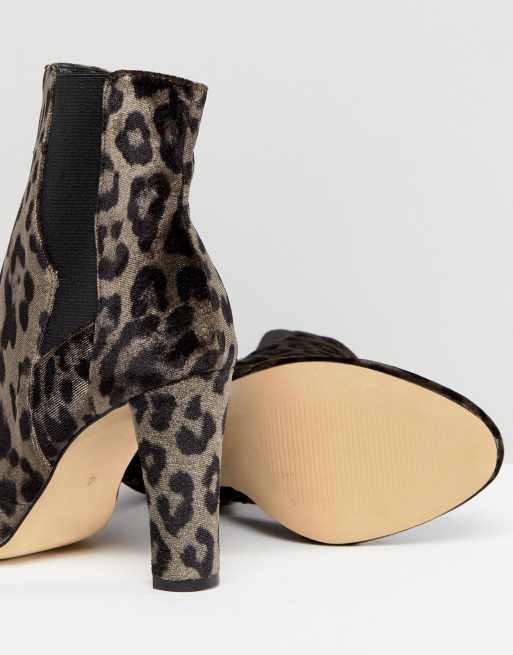 Wide fit leopard hot sale print ankle boots