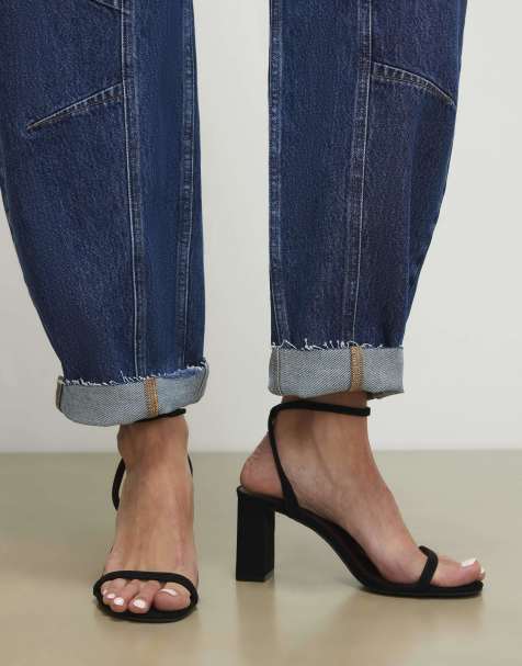 River Island Wide fit open toe heeled sandals in black - view 1