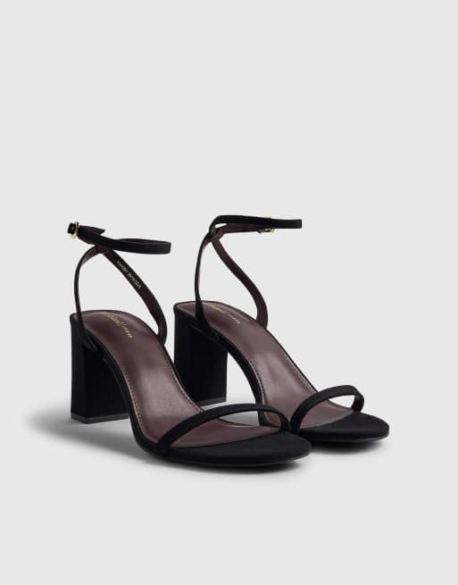 River Island Wide fit open toe heeled sandals in black, 2 of 4