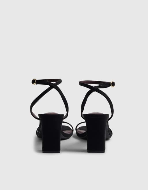 River Island Wide fit open toe heeled sandals in black, 4 of 4