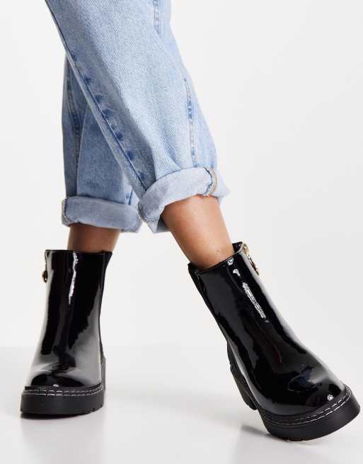 River island store patent ankle boots