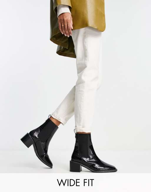 Croc patent clearance ankle boots