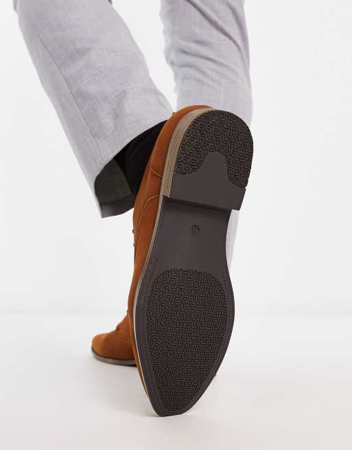 River Island wide fit point derby shoes in brown | ASOS