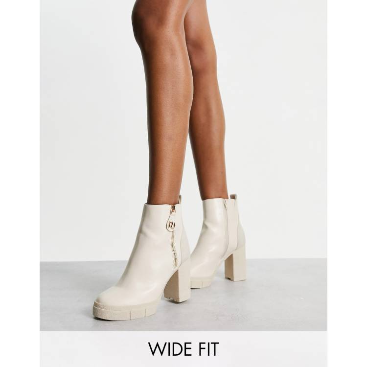 Cream store heeled boots