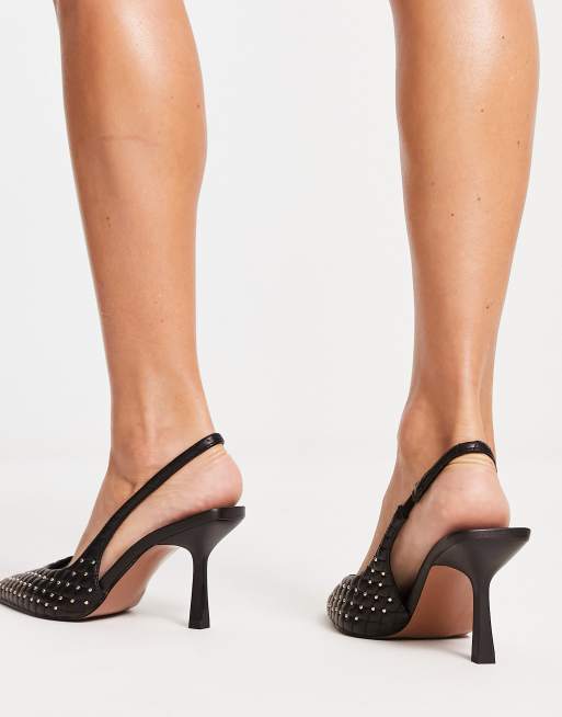 リバーアイランド River Island Wide Fit studded heeled court shoe