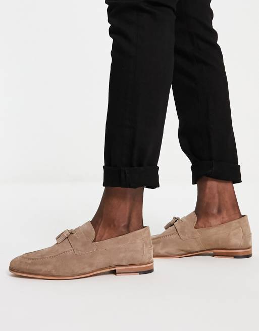 stone suede loafers