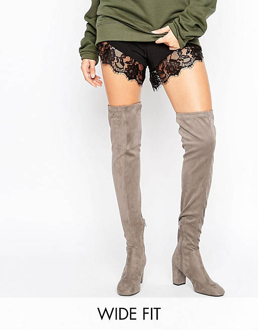 River Island Wide Fit Suede Thigh High Boot