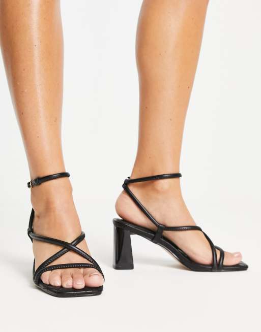 River island black heeled hot sale sandals