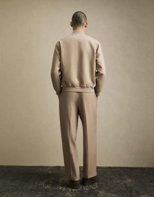 River Island Wide fit twill trousers in beige, 4 of 4