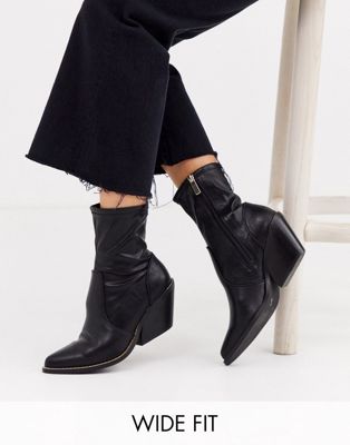 wide fit wedge boots