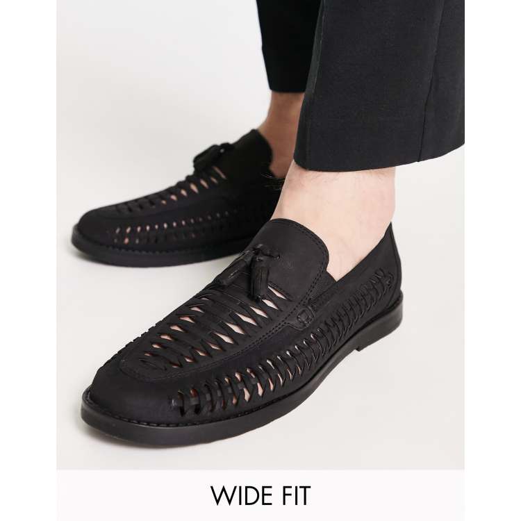 River Island fit woven tassel loafer in black | ASOS