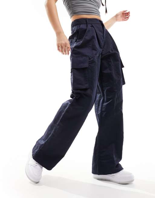 パンツ altared Wide Cargo Pants[Navy] River Island wide leg cargo pants in navy | ASOS