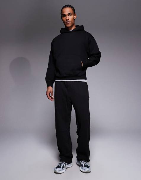 River Island wide leg essential jogger co-ord in black - BLACK - view 1