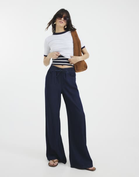 River Island Wide leg jeans in denim - dark - view 1