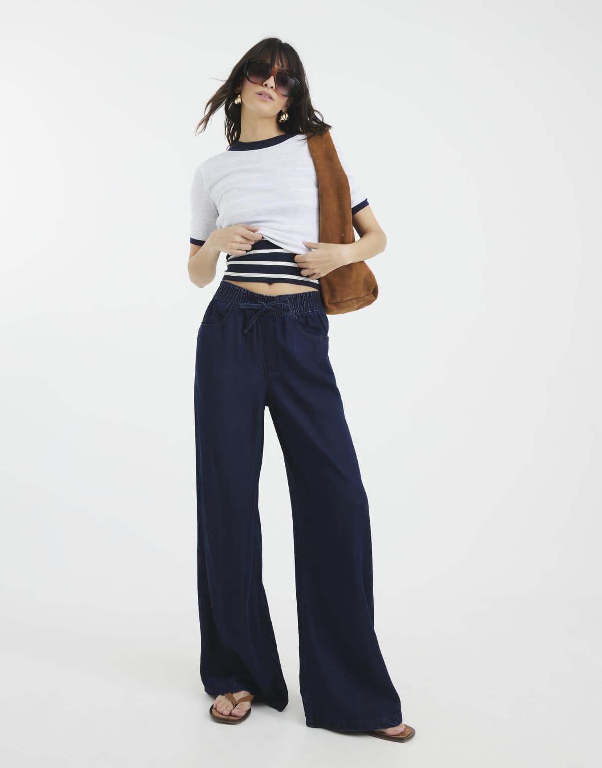 River Island Wide leg jeans in denim - dark