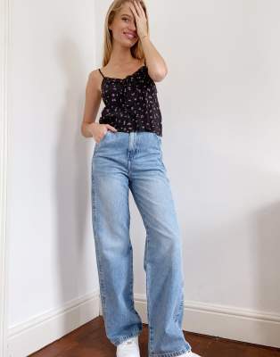 River Island wide leg jeans in light 