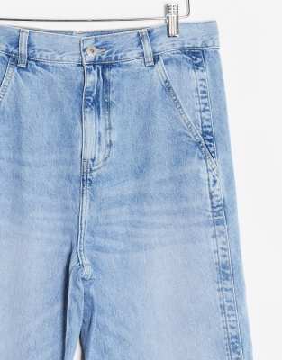 river island wide leg jeans in light blue
