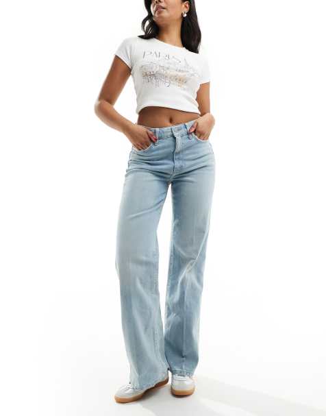 River Island wide leg jeans in light blue - view 1