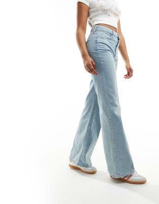 River Island Wide Leg Jeans In Blue