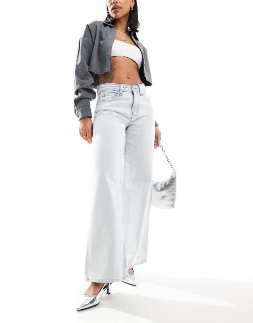 River Island wide leg jeans in light blue