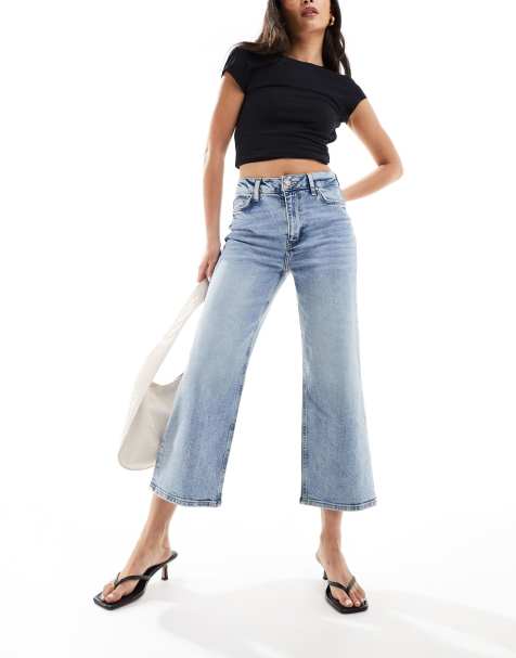 River Island wide leg jeans in light blue - view 1