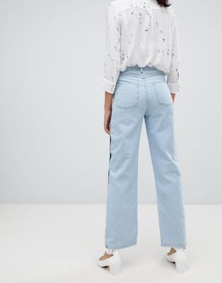 river island wide leg jeans in light blue