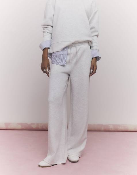 River Island Wide leg joggers in grey - marl - view 1