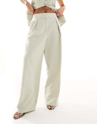 River Island Wide Leg Pants In Green