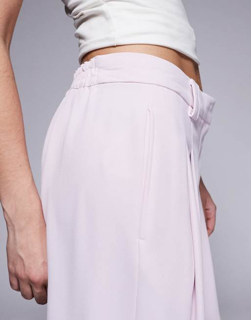 River Island wide leg pants in light pink, 4 of 5