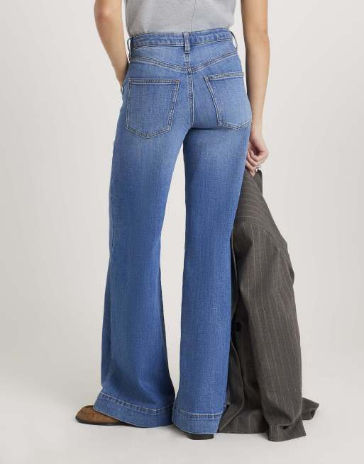 River Island Wide leg pocket front jeans in denim - medium, 4 of 4