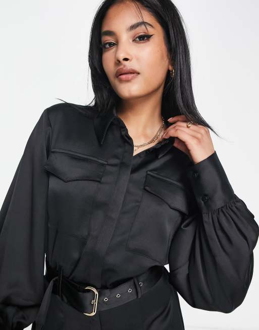 Satin Belted Wide Leg Jumpsuit