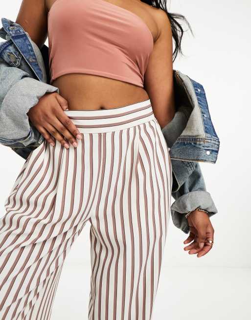 Striped cropped sale wide leg pants