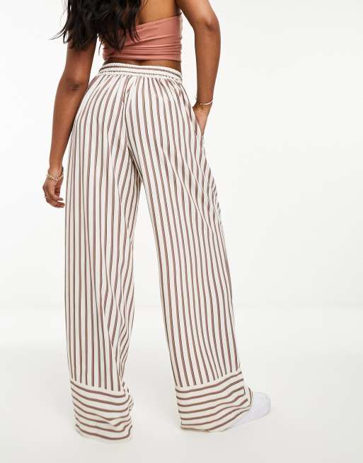 Statement Stripe Wide-Leg Trouser Black/Cream