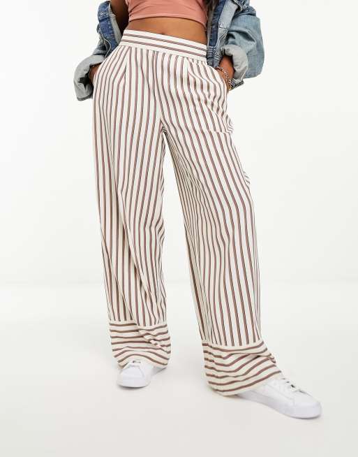 Striped straight best sale leg pants