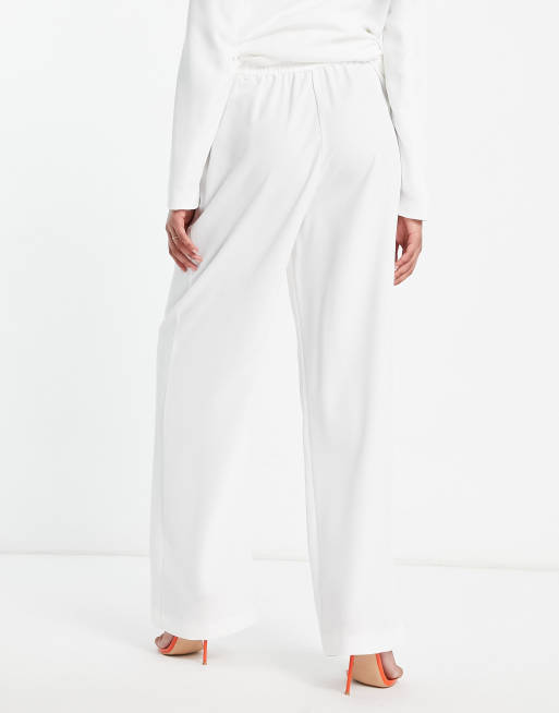 River Island wide leg tailored trousers co-ord in white, 2 of 4