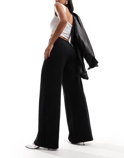 River Island wide leg trouser in black ASOS