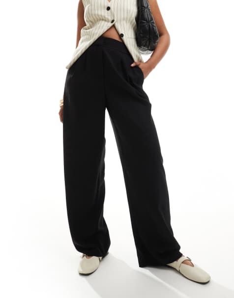 River Island wide leg trouser in black - view 1