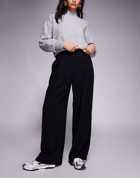 River Island wide leg trouser in black - view 1