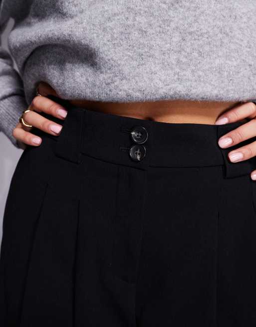 River Island wide leg trouser in black, 5 of 5