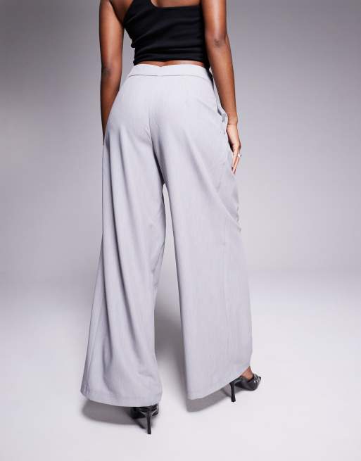 River Island wide leg trouser in grey, 2 of 5