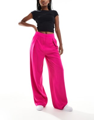 River Island wide leg trouser in pink | ASOS