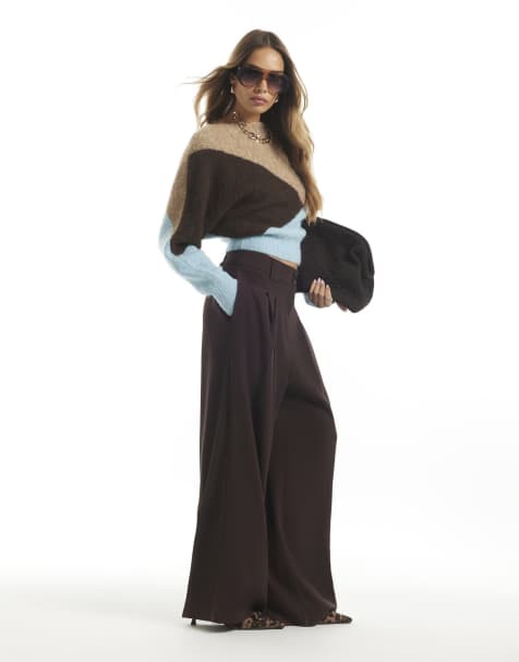 River Island Wide leg trousers in brown - dark - view 1
