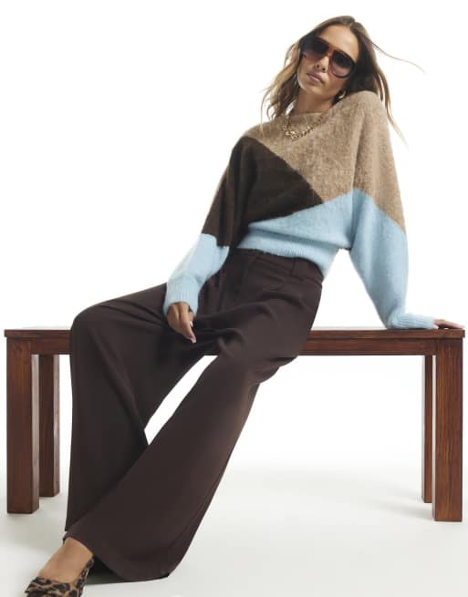 River Island Wide leg trousers in brown , 2 of 4