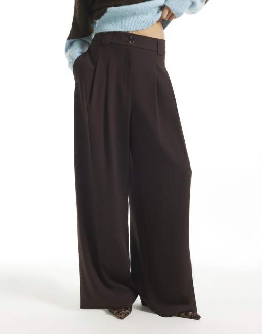 River Island Wide leg trousers in brown , 3 of 4
